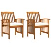 Sillas de comedor jardín 2 uds con cojines madera maciza acacia