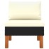 Set muebles de jardín 3 pzas ratán sintético madera
