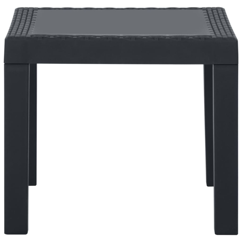 Set de muebles de jardín 3 piezas con cojines plástico