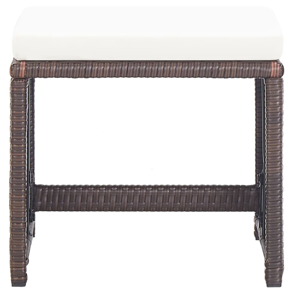 Taburetes de jardín 4 uds con cojines ratán sintético