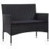 Set de muebles de jardín 4 pzas y cojines ratán sintético