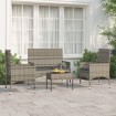 Set de muebles de jardín 4 pzas y cojines ratán sintético gris