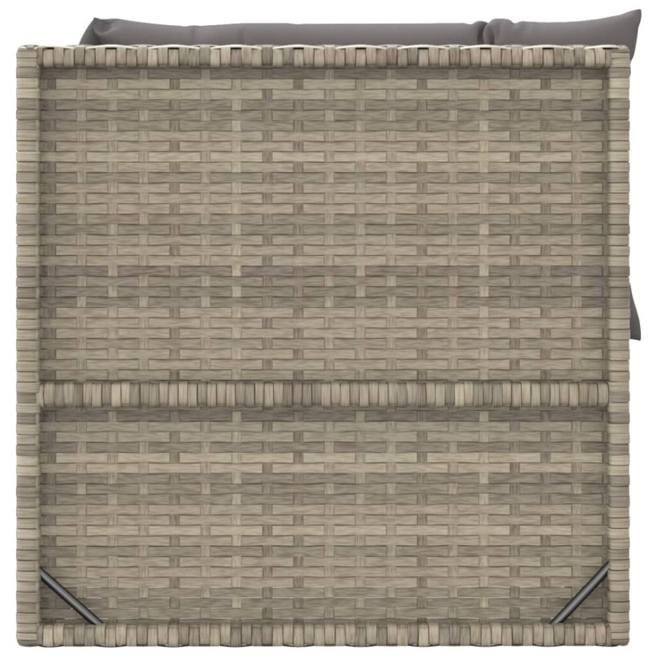 Set de muebles de jardín 3 pzas y cojines ratán sintético