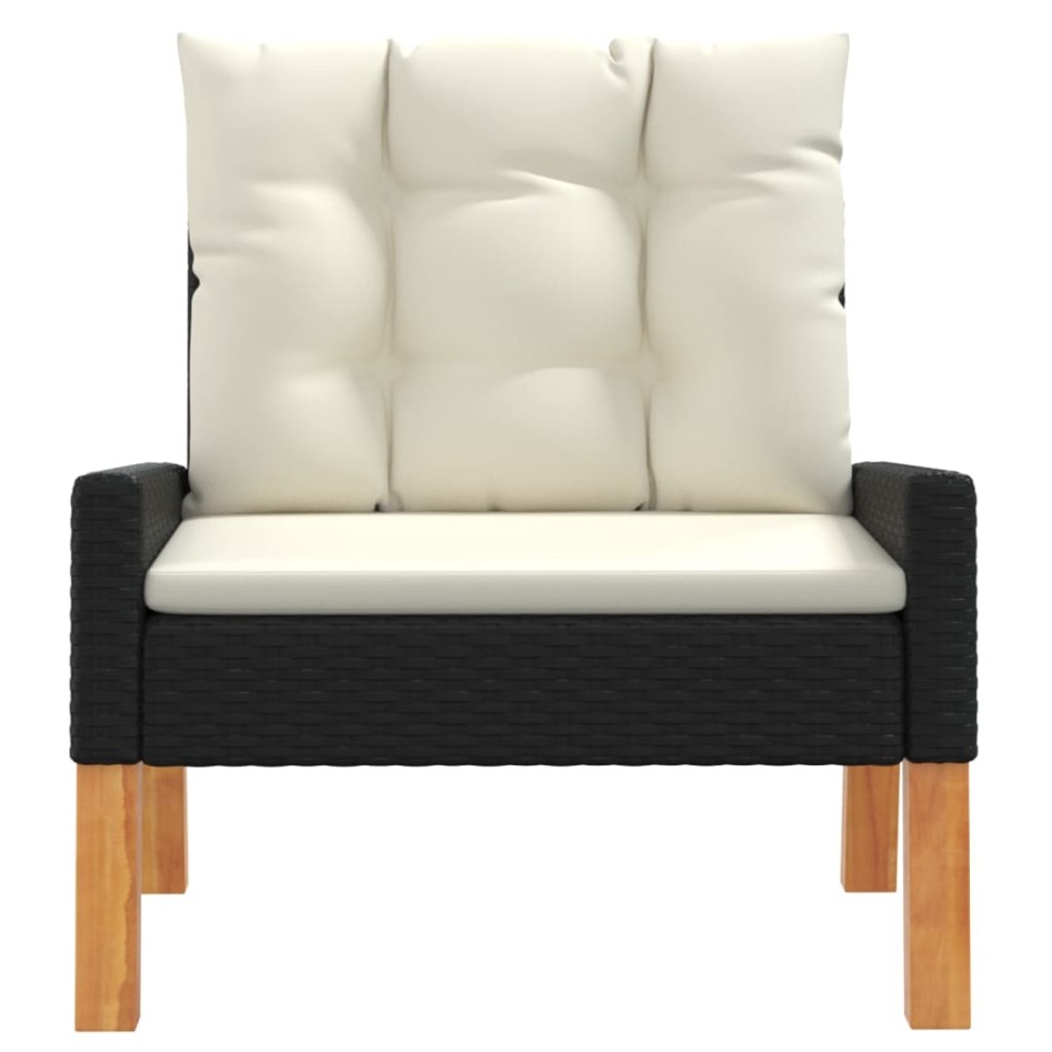 Set de muebels de jardín 4 piezas con cojines ratán PE y