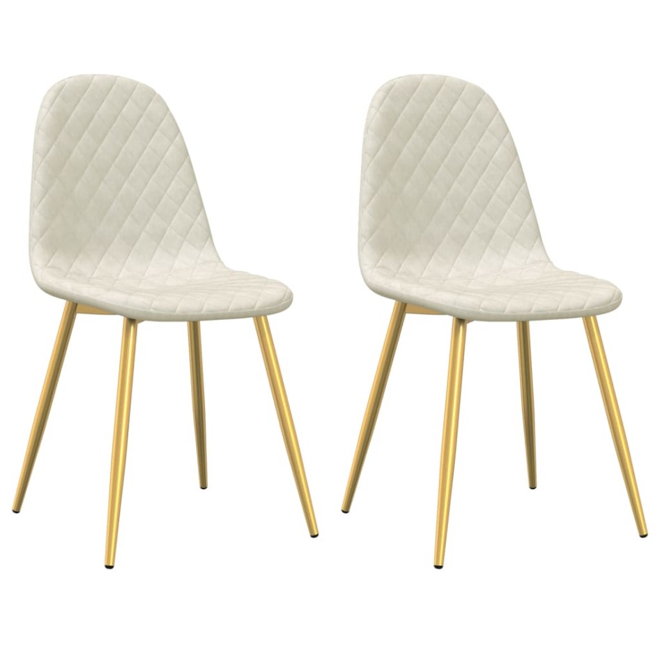 Sillas de comedor 2 unidades terciopelo blanco