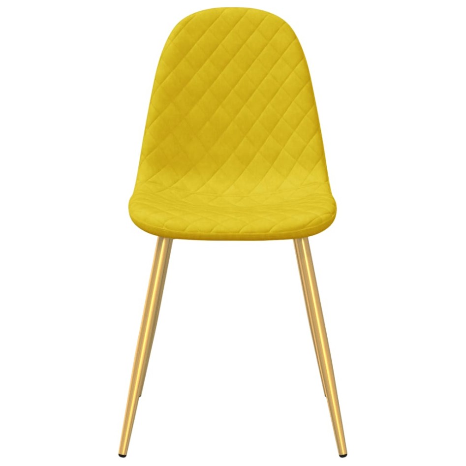 Sillas de comedor 2 uds terciopelo amarillo