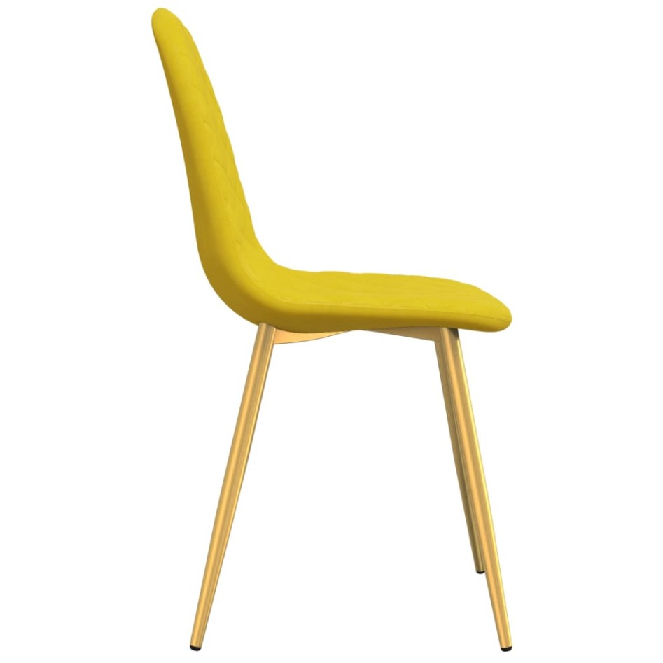 Sillas de comedor 2 uds terciopelo amarillo