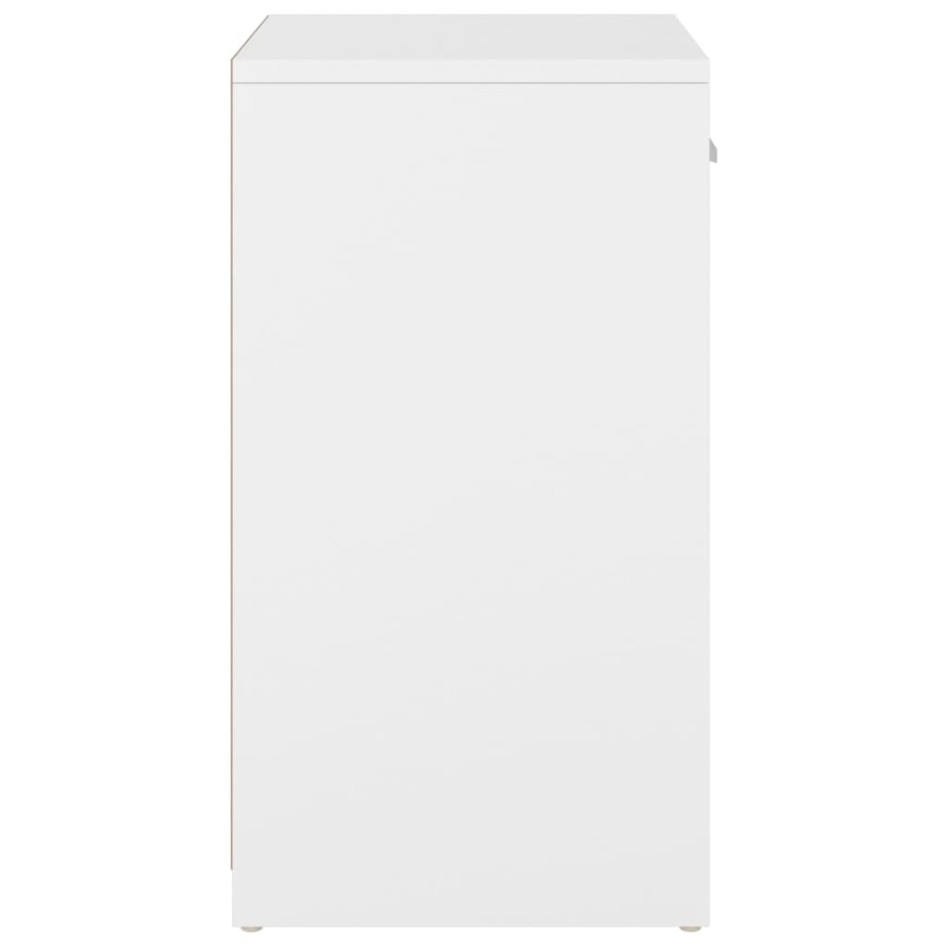 Banco zapatero madera de ingeniería blanco y roble