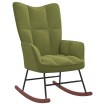Silla mecedora de terciopelo verde claro