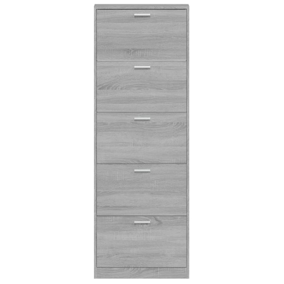 Mueble zapatero madera contrachapada gris Sonoma 59x17x169