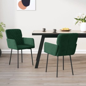 Sillas de comedor 2 unidades terciopelo verde