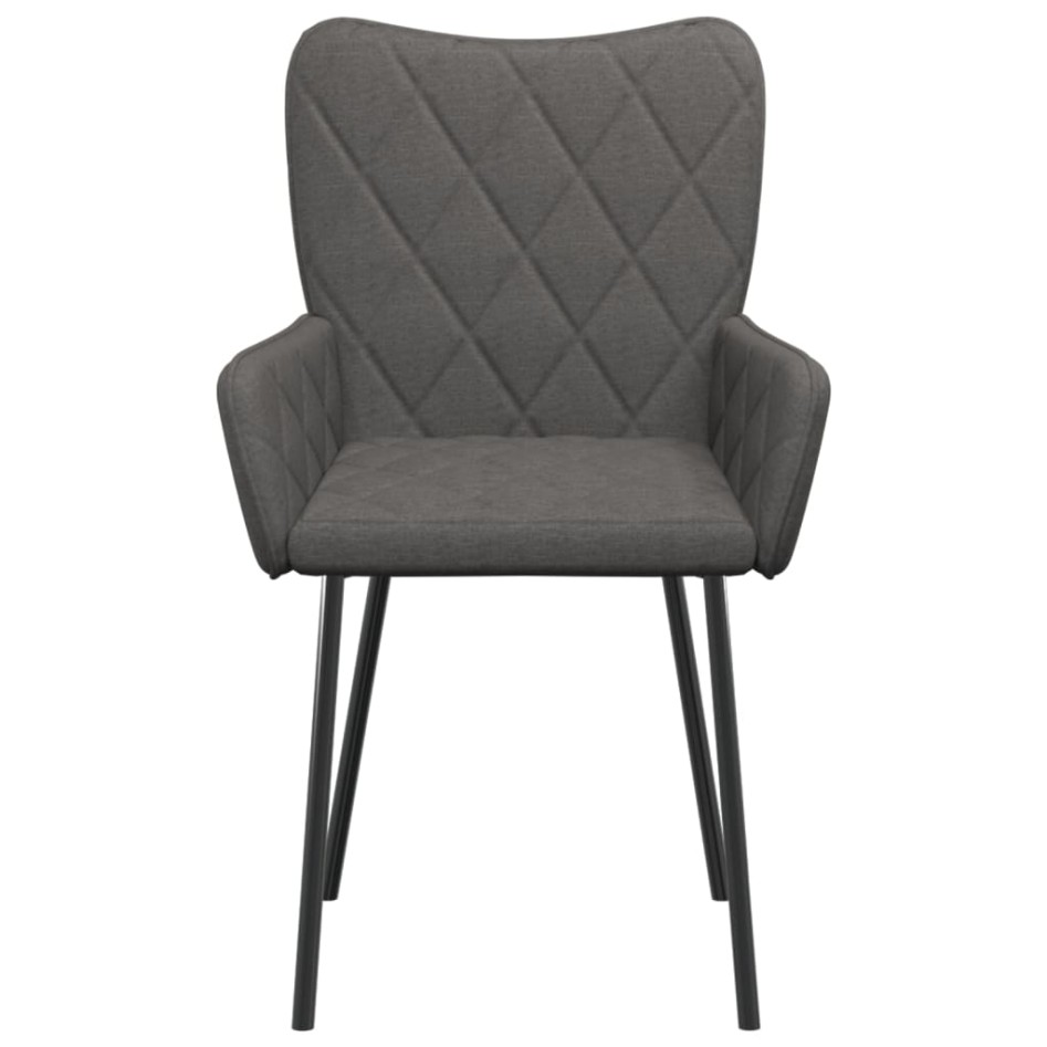 Sillas de comedor 2 unidades tela gris