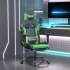 Silla gaming de masaje y reposapiés cuero sintético negro