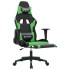 Silla gaming de masaje y reposapiés cuero sintético negro