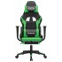 Silla gaming de masaje y reposapiés cuero sintético negro