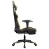 Silla gaming masaje y reposapiés cuero sintético negro