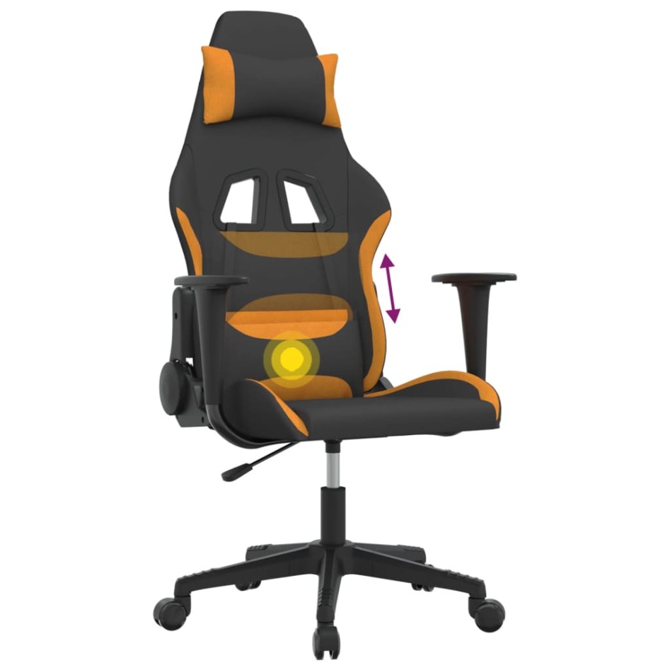 Silla gaming de masaje tela negro y