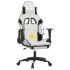 Silla gaming masaje y reposapiés cuero sintético negro
