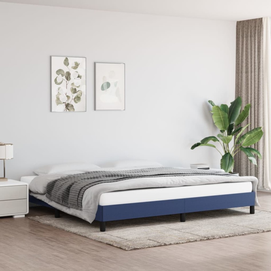 Estructura de cama de tela gris taupe azul 200x200