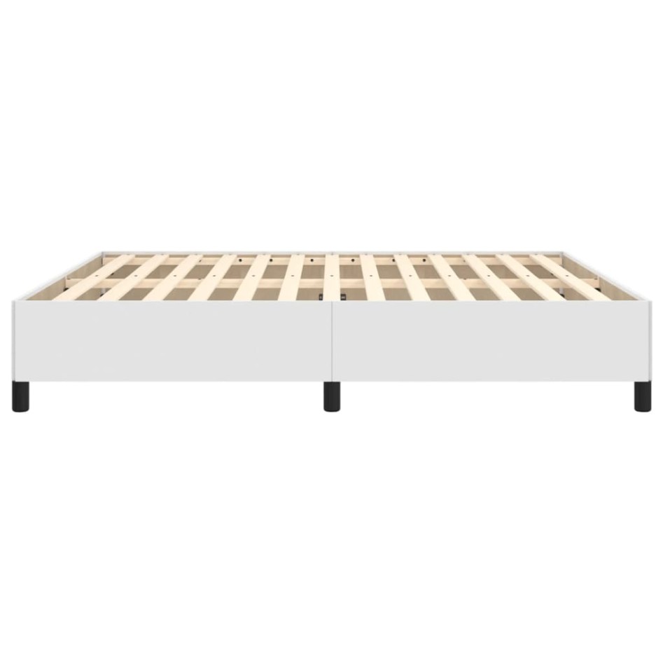 Estructura de cama de cuero sintético blanco 180x200