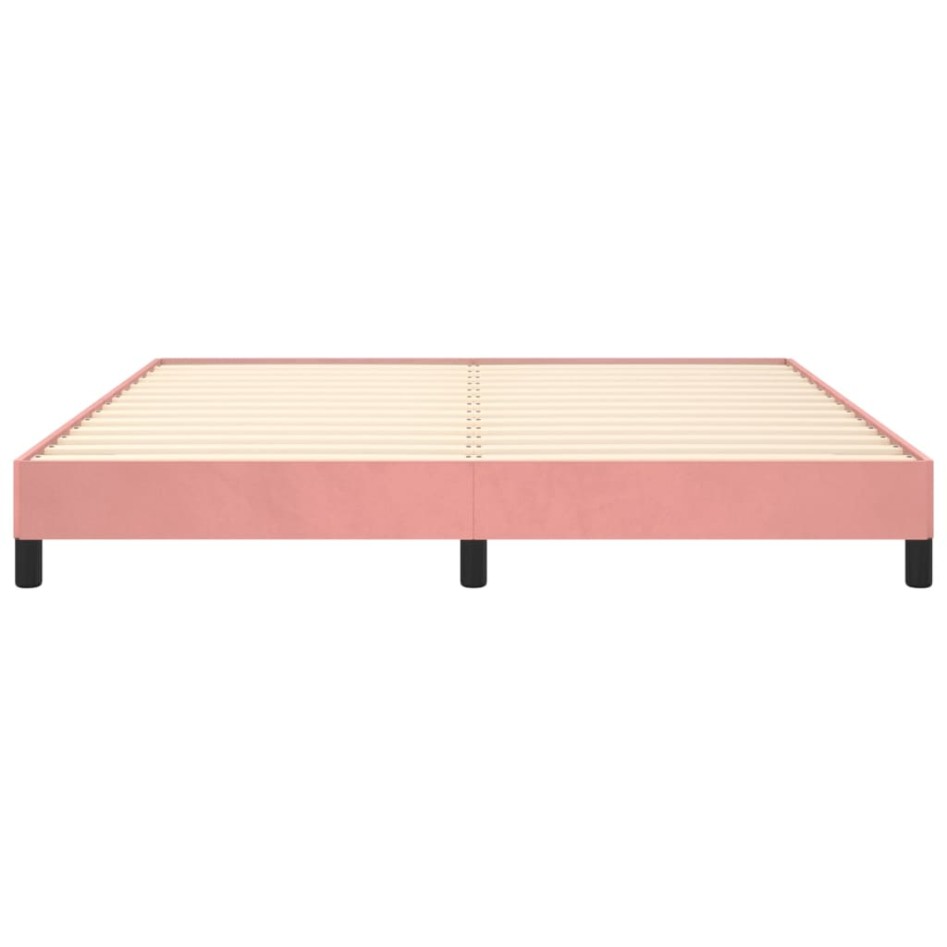 Estructura de cama de terciopelo rosa 160x200
