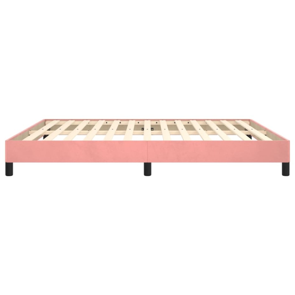 Estructura de cama de terciopelo rosa 160x200