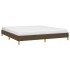Estructura de cama tela marrón oscuro 180x200