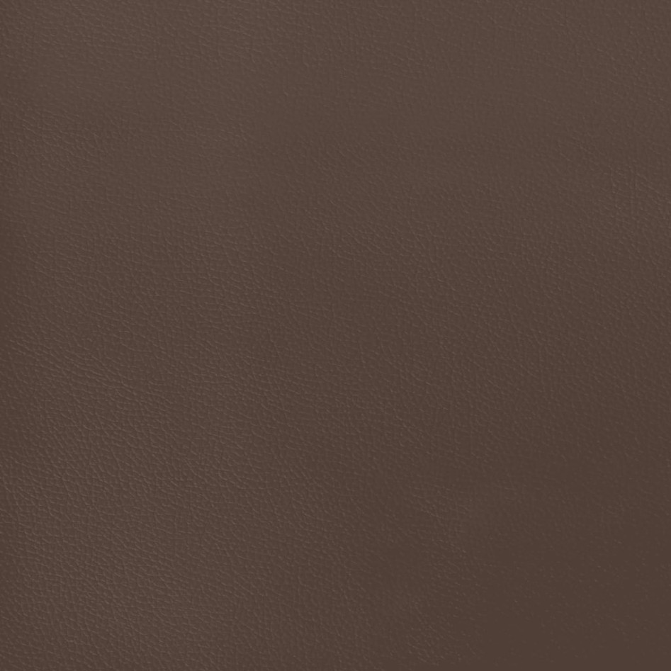 Estructura de cama de cuero sintético marrón 140x200