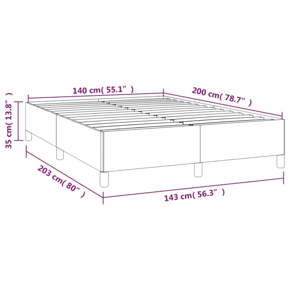 Estructura de cama de tela gris oscuro 140x200