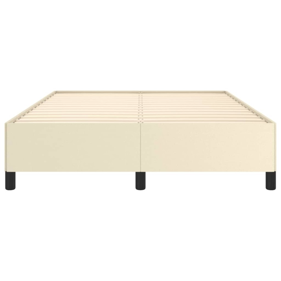 Estructura de cama de cuero sintético color crema 140x200