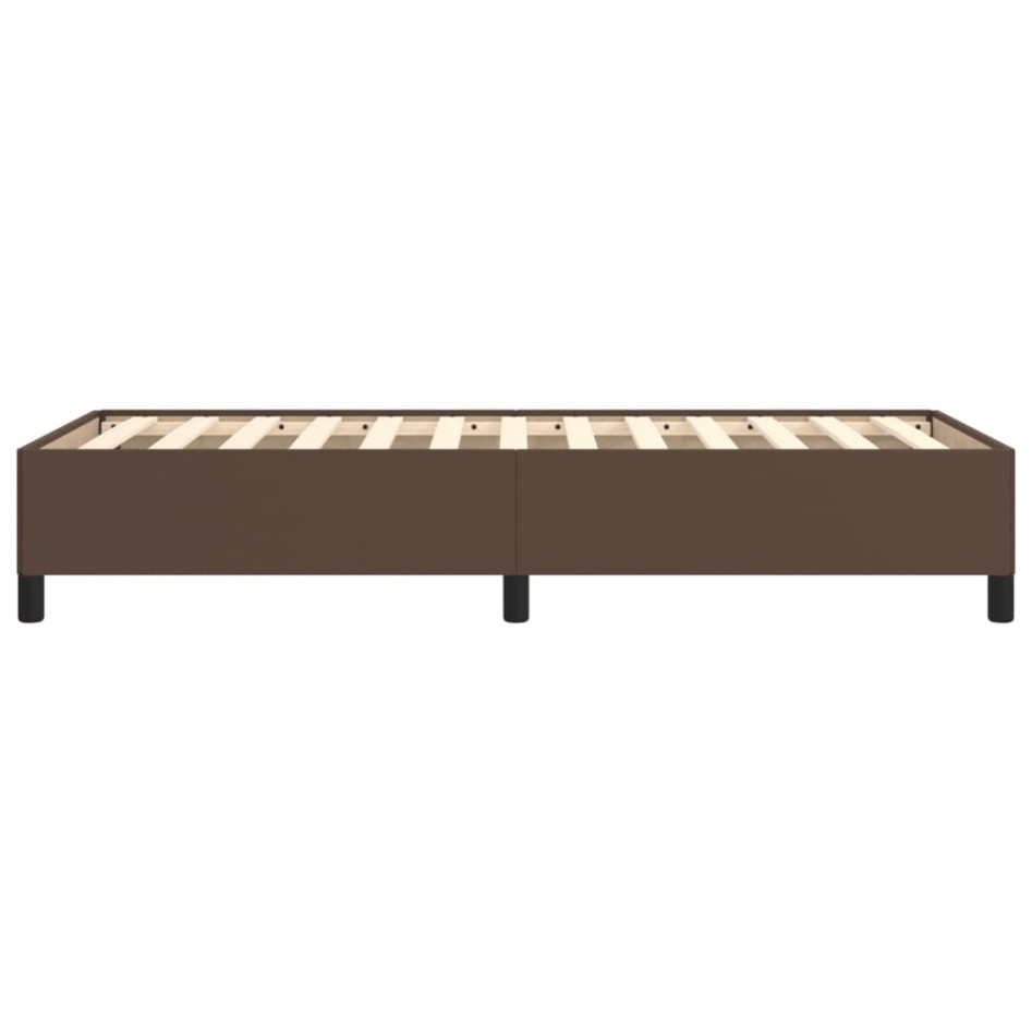 Estructura de cama cuero sintético marrón 80x200