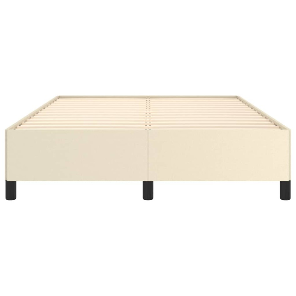 Estructura de cama de cuero sintético color crema 140x190