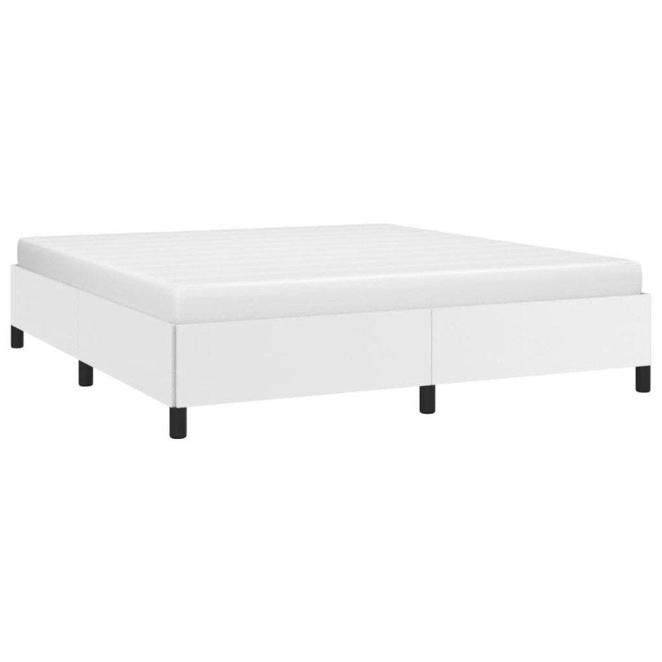 Estructura de cama de cuero sintético blanco 160x200