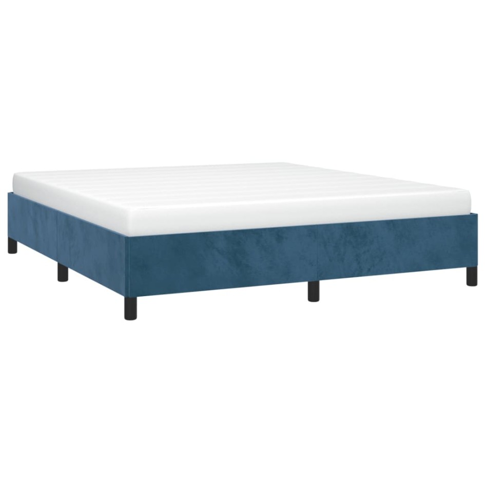 Estructura de cama de terciopelo azul 180x200
