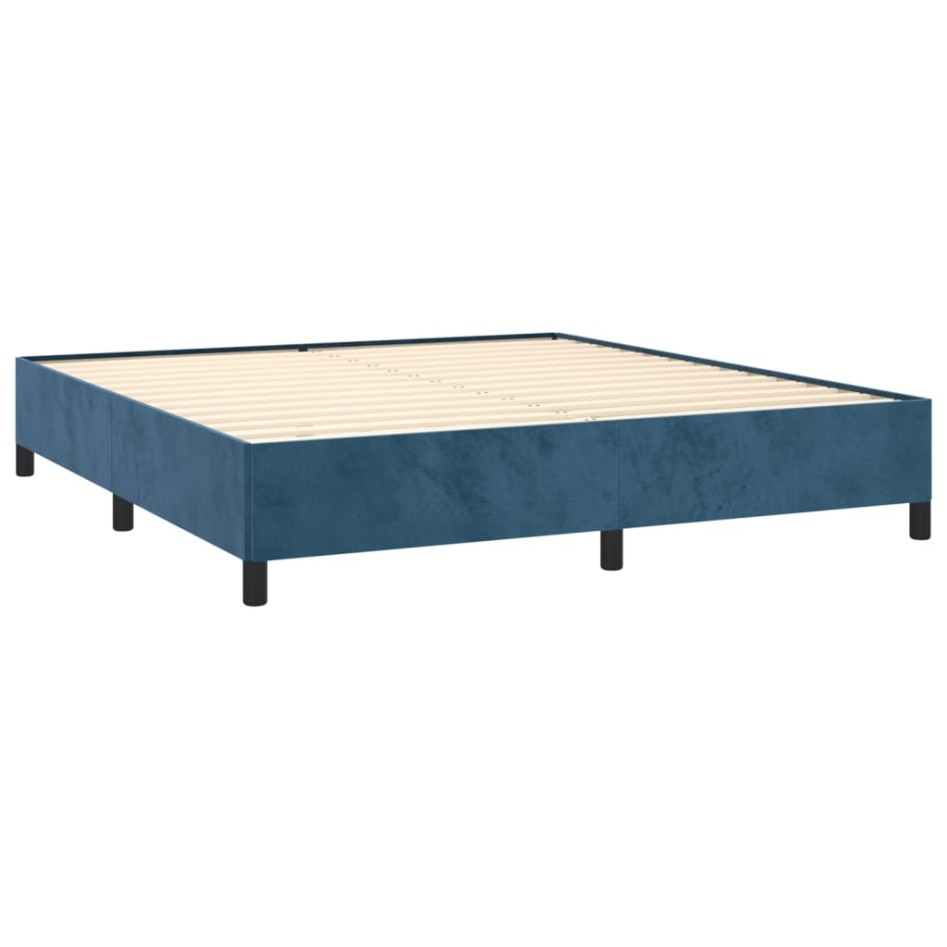 Estructura de cama de terciopelo azul 180x200