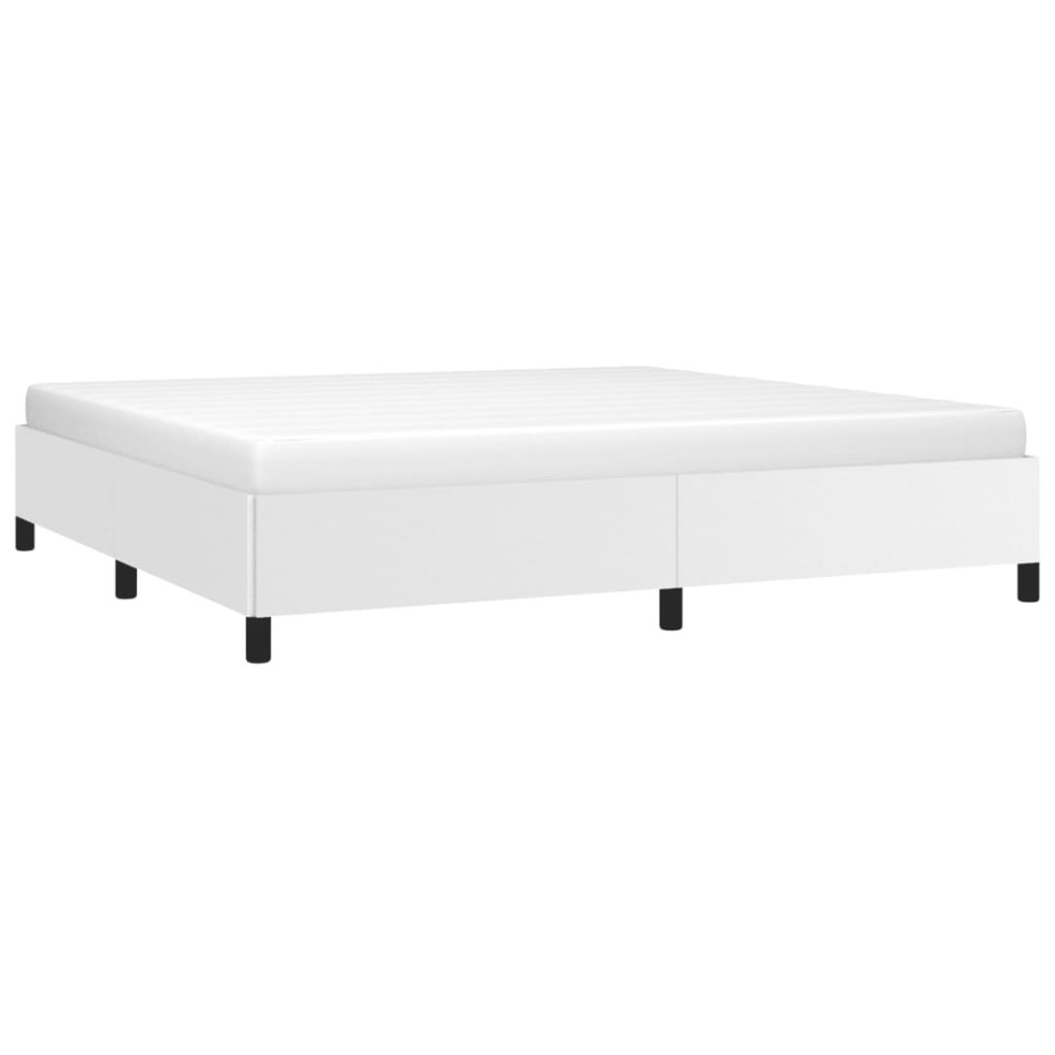 Estructura de cama de cuero sintético blanco 200x200