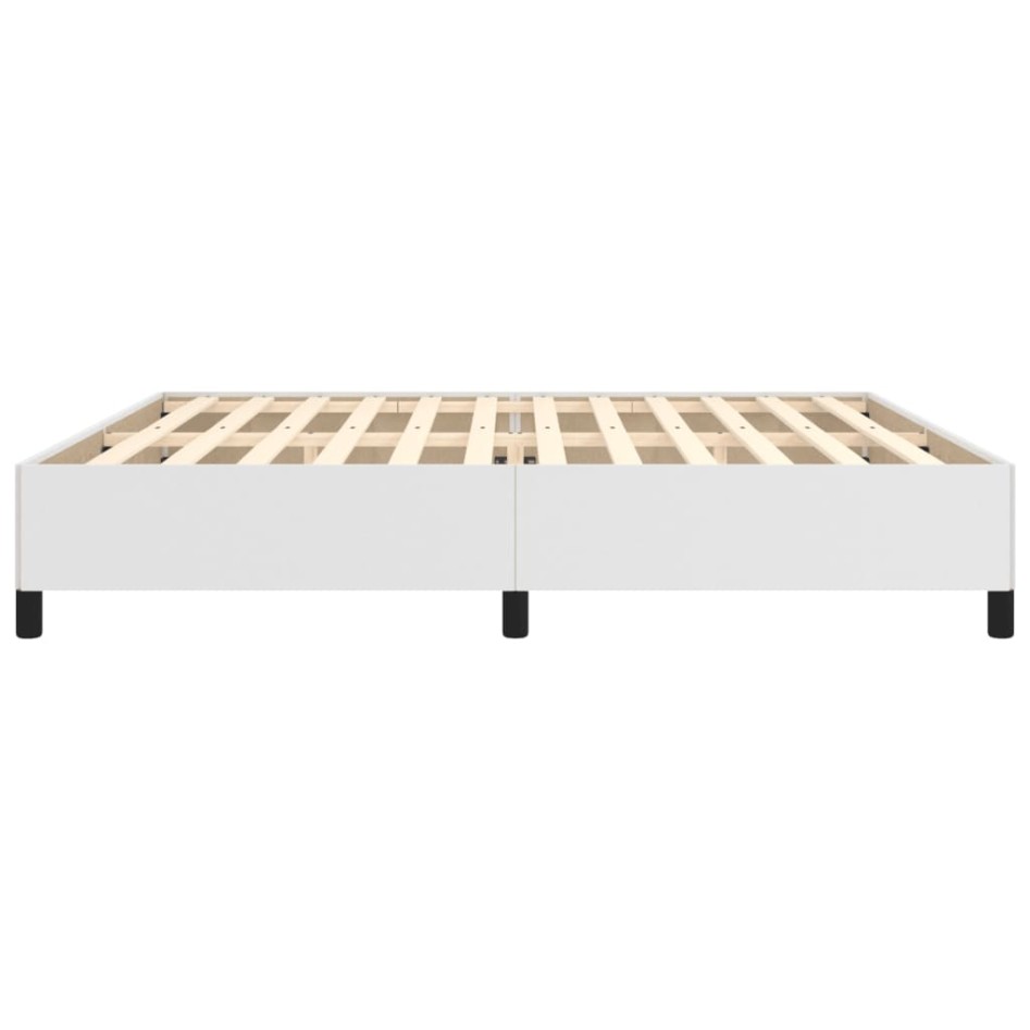 Estructura de cama de cuero sintético blanco 200x200