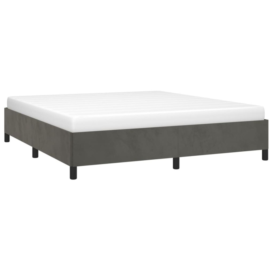 Estructura de cama de terciopelo gris oscuro 180x200
