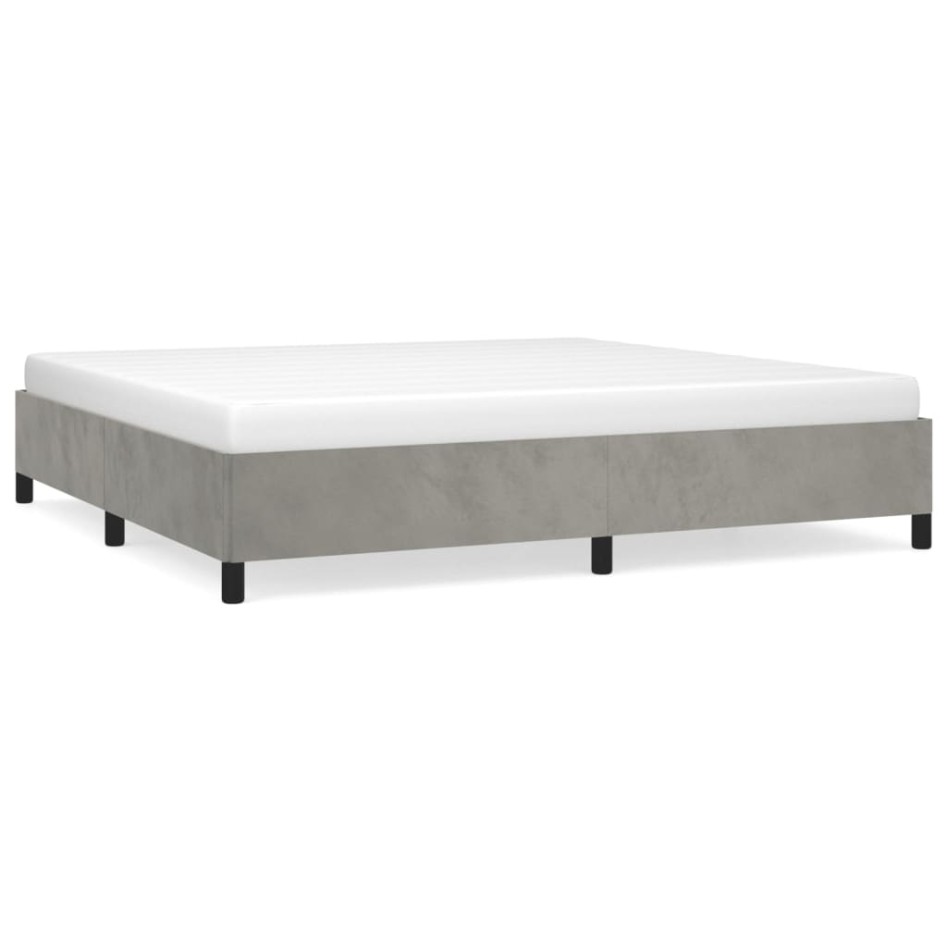 Estructura de cama de terciopelo gris claro 180x200