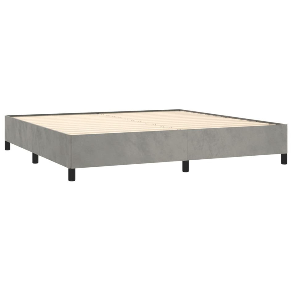 Estructura de cama de terciopelo gris claro 180x200