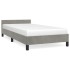 Estructura de cama con cabecero terciopelo gris claro