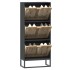 Mueble zapatero madera contrachapada negro 52x25x120