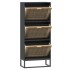 Mueble zapatero madera contrachapada negro 52x25x120