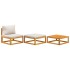 Set de muebles para jardín 3 piezas con cojines madera