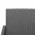 Set comedor jardín 5 pzas cojines PP aspecto ratán gris