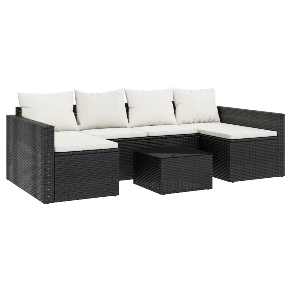 Set de muebles de jardín 2 pzas y cojines ratán sintético