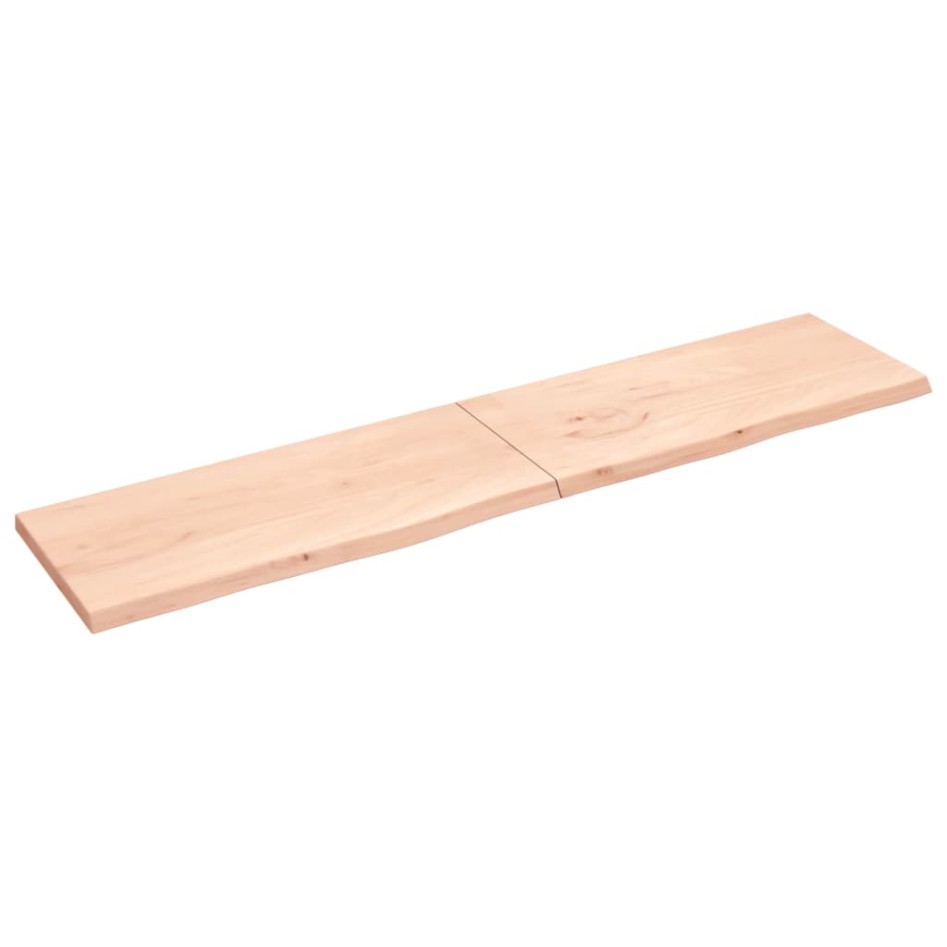 Estante de pared madera maciza roble sin tratar 220x50x(2-4)