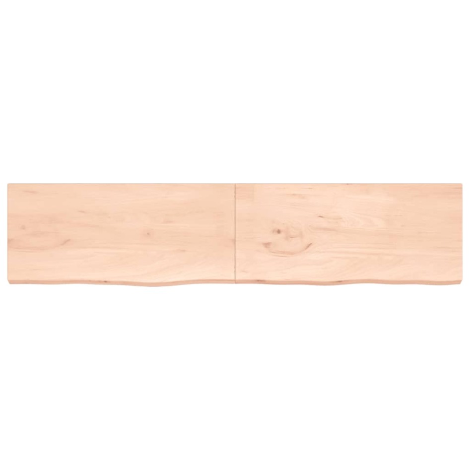 Estante de pared madera maciza roble sin tratar 220x50x(2-4)
