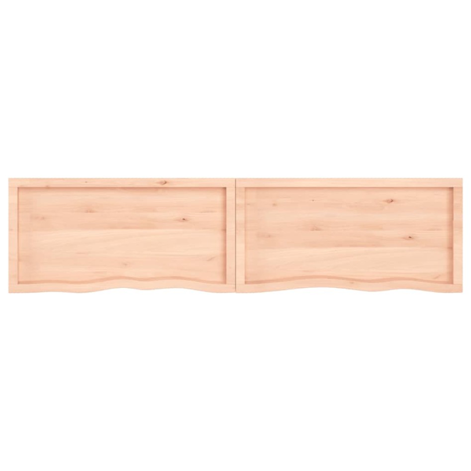 Estante de pared madera maciza roble sin tratar 220x50x(2-4)