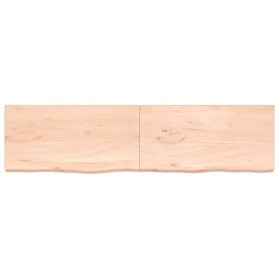 Estante de pared madera maciza roble sin tratar 200x50x(2-6)